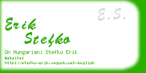 erik stefko business card